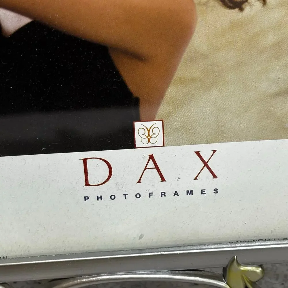 Vintage inspired Dax photo frame Art Nouveau style free standing silvertone